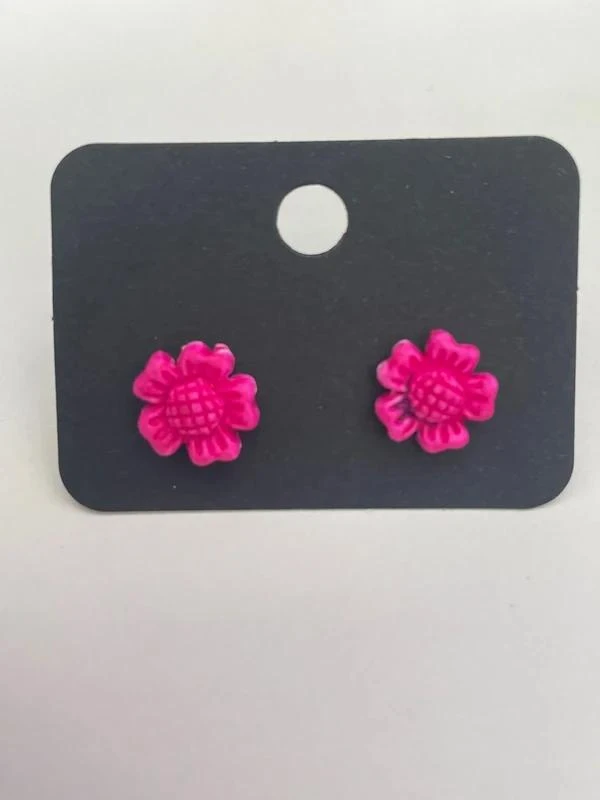 Boucles d’oreilles dahlia fuchsia – photo 3